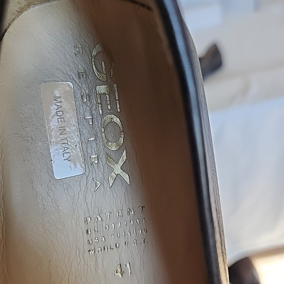 Geox Respira Black Leather Flats Women's EUR 41/US 10-10.5 Made‎ In Italy - Picture 4 of 8